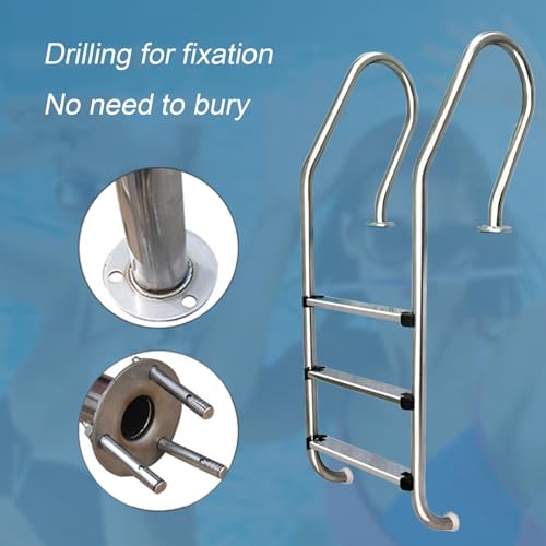 Escalera para piscina de acero inoxidable de 3 peldaños miniatura 5