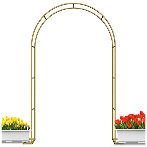 Arche de jardin en métal jaune 286x220cm pour rosiers