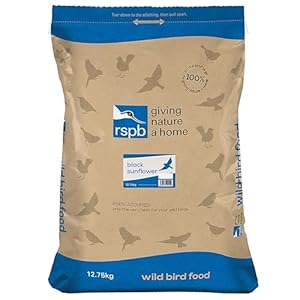 RSPB – Black Sunflower Seeds Bird Food – High Energy and Protein, Wild Bird for Small Birds, Made in the UK, Suitable for Year-Round Feeding (12.75kg)