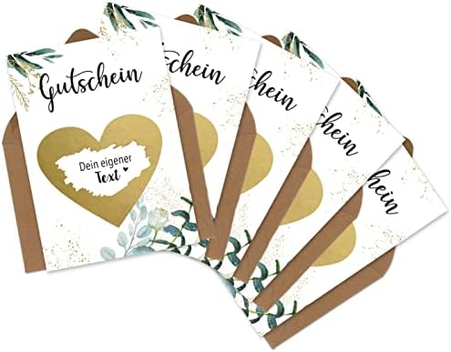 8 Beschriftbare Gutscheine Mit Umschlägen & Rubbelherzen – DIY-Geschenkset Für Persönliche Momente