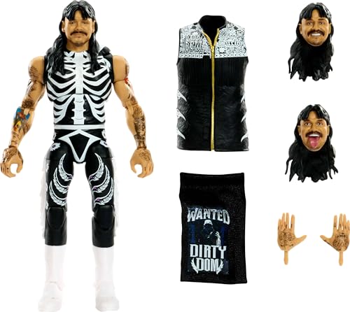 Mattel WWE Ultimate Edition Action Figure & Accessories Set Dirty Dominik Mysterio 6-inch Collectible with Swappable Heads & Hands 30 Articulation Points