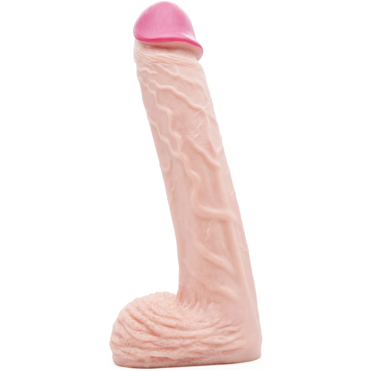 Dildo realista XXXL, tamaño mega insertable de 13,8'' FAAK (Beige)