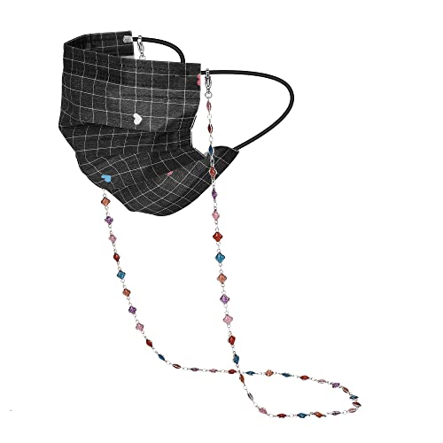 Image of Eyeglass Chain Silver Stainless Steel Handmade Necklace for Reading Glasses Sunglass Beaded Chains for Men Women
