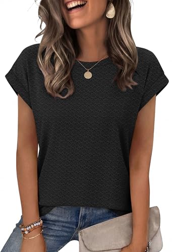 Image of Alaroo Womens Summer Tops Short Sleeve Shirts Crew Neck Tshirt Cute Trendy Tunic Blouses (S-3XL)