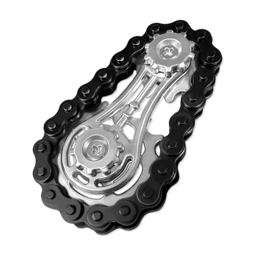 TEAONE Bike Chain Gear Toy 1 PCS Cool Fidget Toy for Anxiety Boredom Stress Relieve (Black)