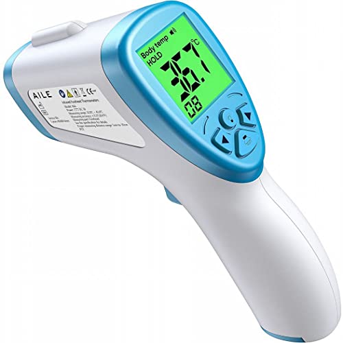 AILE Digital Thermometer fur Erwachsene,Thermeter Erwachsene No Touch Infrarot Thermometer - Digital Thermometer Medizinisches Baby Thermometer Neugeborene Ohr Stirn Thermometer Pistole Cover