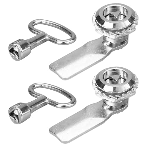 Juego de 2 cierres de caja de medidor eléctrico, cerradura de caja de gas con llave triangular, cerradura de leva roscada para medidor eléctrico y de gas, cerradura de buzón para cilindro de 3/4