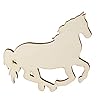 Pack of 12 Unfinished Wood Horse Cutouts - Wooden Western Rodeo Cowboy Cowgirl Galloping Mustang Horse Shapes for Team Mascot Favors, Crafts, and DIY Projects - Made in USA (Size: 5" L x 4" H) #3