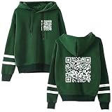 Funny FU QR Code Hoodie F-u-ck You QR Code Sweatshirt Sudadera Con Capucha Divertida Con Código QR Cordón Para Hombre Y Mujer Imprimir Capucha Pareja Navidad Manga Larga Sudadera Con Capucha-Black||XS