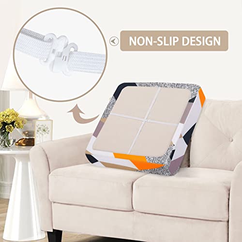 Searchi Sectional Couch Covers 3 Piece For Sectional Sofa L Shape Separate Cushion Couch Chaise Cover For Both Left/Right Sectional Couch Cushion(2 Seater+1 Chaise, Orange Geometry) #TOP5