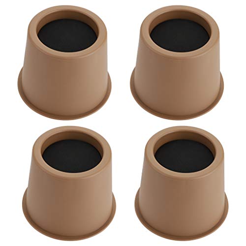 BSTKEY Juego de 4 elevadores de cama redondos de 7,6 cm, elevadores de escritorio, elevadores de mesa, elevadores circulares para muebles, color marrón