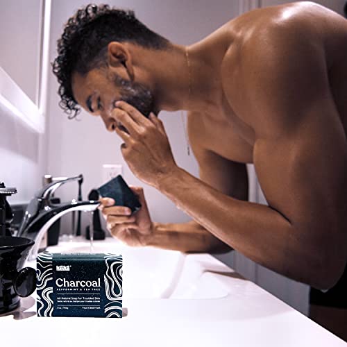 Keika Charcoal Black Soap Bar For Acne, Eczema, Psoriasis, Face, Body, Men Women Teens With Oily Skin, 5 Oz. #TOP3