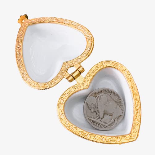 Evenchae Miniature Porcelain Box - For Jewelry, Trinkets, Mementos, Keepsakes - Gift Ready W/Velvet Drawstring Bag (Pink, Eclectic) #TOP5