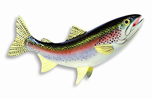 LX7 Pintado a Mano Estatua de Trucha Arco Iris Juego réplica de Peces 18 "