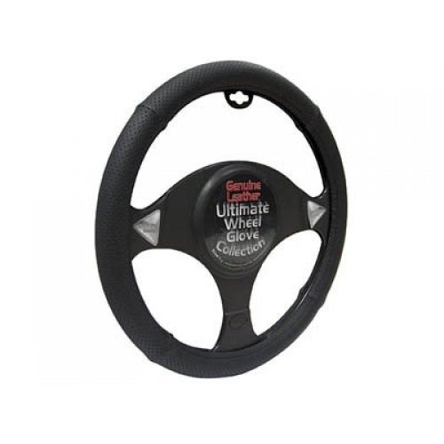 Streetwize SWWG8 Black Leather Steering Wheel Glove Universal Fit 37-39Cm