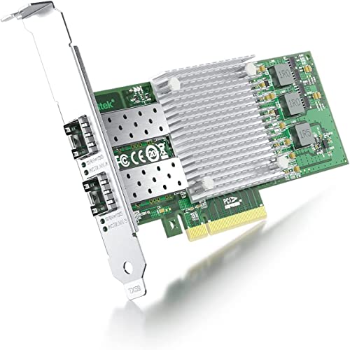 10Gb NIC SFP+ PCIE Network Card with Broadcom BCM57810S Controller, Dual SFP+ Ports, Fits for PCI-E X 8/x16, PCI Express LAN Card Support Windows Server/Windows/Linux/VMware