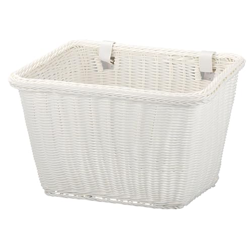 Panier de vélo avant en osier SVNR amovible avec sangles cuir