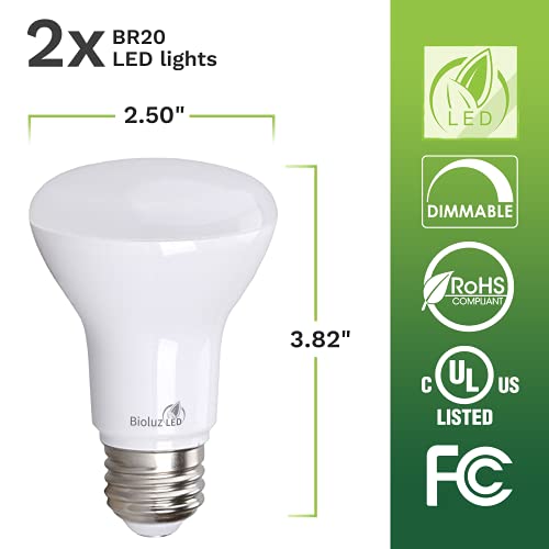 Bioluz Led 2 Pack R20 Led Bulb 90 Cri 2700K Bright Warm White 6W = 50 Watt Replacement 540 Lumen Indoor/Outdoor Ul Listed Cec Title 20 Compliant (Pack Of 2) #TOP2