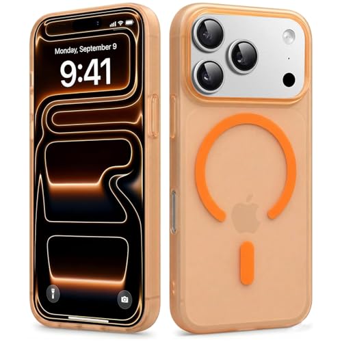 Image of DIZORO Matte Case for iPhone 17 Pro Compatible with MagSafe, Camera Lens Full Protection, Shockproof Translucent Frosted TPU Soft Phone Cover, Anti-Fingerprint (Cosmic)