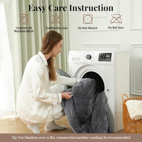 Image of Topblan Sherpa Fleece Weighted Blanket for Adults, 20lbs 60 x 80 Queen Size