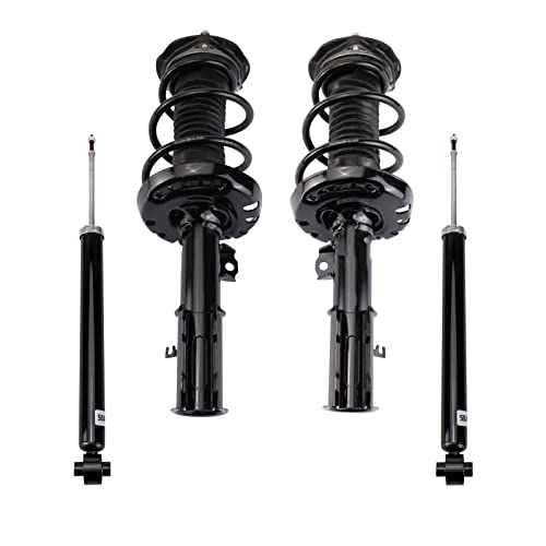 Image of TRQ Front and Rear Complete Strut Assembly & Shock Absorber Kit Complete Strut & Coil Spring Assembly Compatible with 2016-2019 Chevrolet Cruze