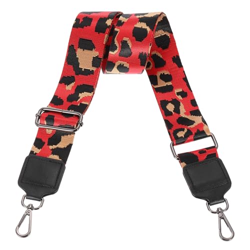 Image of uxcell Wide Shoulder Strap, 5cm Adjustable Purse Strap Replacement Crossbody Strap for Shoulder Bag Handbag, Red, Black Square Mouth Buckle