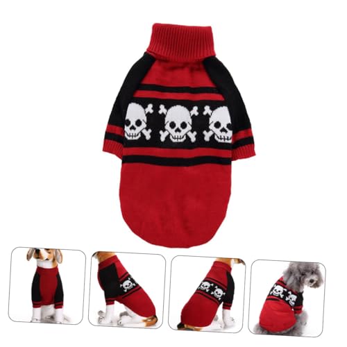 Disfraz Halloween para perro suéter calavera rojo talla L miniatura 7