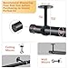 Alise Curtain Rod Holder Bracket 1''Dia,Closet Rod Holders Wall Mount,Ceiling Mounted Curtain Rod Flange Brackets,Ceiling Curtain Rods Brackets for Bathroom Curtain,Stainless Steel Black Finish,4 Pcs