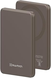 Muvtech Aeroslim Slim Power Bank 5000mAh Fast Charging |Type-C in/Out, 20W Fast Wired Charging |Compatible with MagSafe iPhone, Samsung, Google Pixel & All Qi Devices | Metal Body | BIS Certified