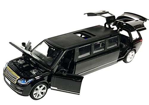 Image of 1:32 Long Range Rover Diecast Metal Pullback Limousine Toy Car with Openable Doors & Light, Music for Boys for Kids (W-Color as per Available)