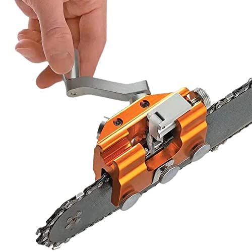 Affûteur De Chaînes De Scie À Manivell,Gabarit D'affûtage de Chaîne de Tonçonneuse,Aiguiseur De Chaîne De Tronçonneuse,Manuel, Portable,pour Tous Types de Tronçonneuses,pour Bûcheron et Jardinier