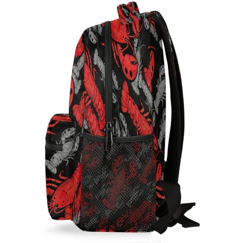 Mochila escolar de viaje con estampado de langostas para jóvenes 3