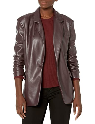 [BLANKNYC] womens Luxury Clothing Oversized Blazzer With Pockets, Comfortable & Stylish Coat, Red, Small