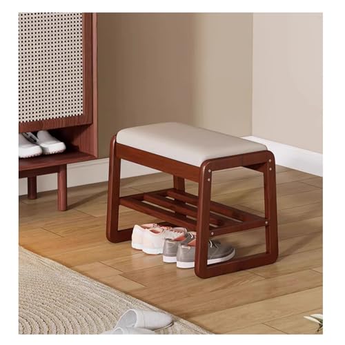 Banc d'entrée avec coussin de siège et cadre trapézoïdal stable