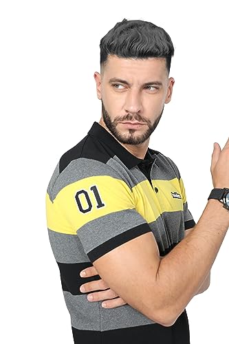 Image of fanideaz Branded Mens Half Sleeve Cotton Striped Polo T-Shirt for Mens || Polo Tshirt for Men || Branded Tshirt for Men