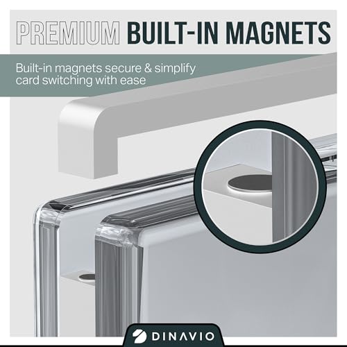Image of PSA Graded Card Display Acrylic Case for Standard PSA and CGC Slabs - Slab Case - PSA Card Case - Graded Card Display Case - Updated Dimensions - Stand Included (White Border)