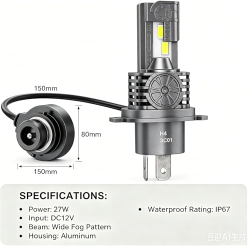 Image of Termitor H4 Fog Light Bulbs for Fog or Rain, Quick Installation, Pack of 2