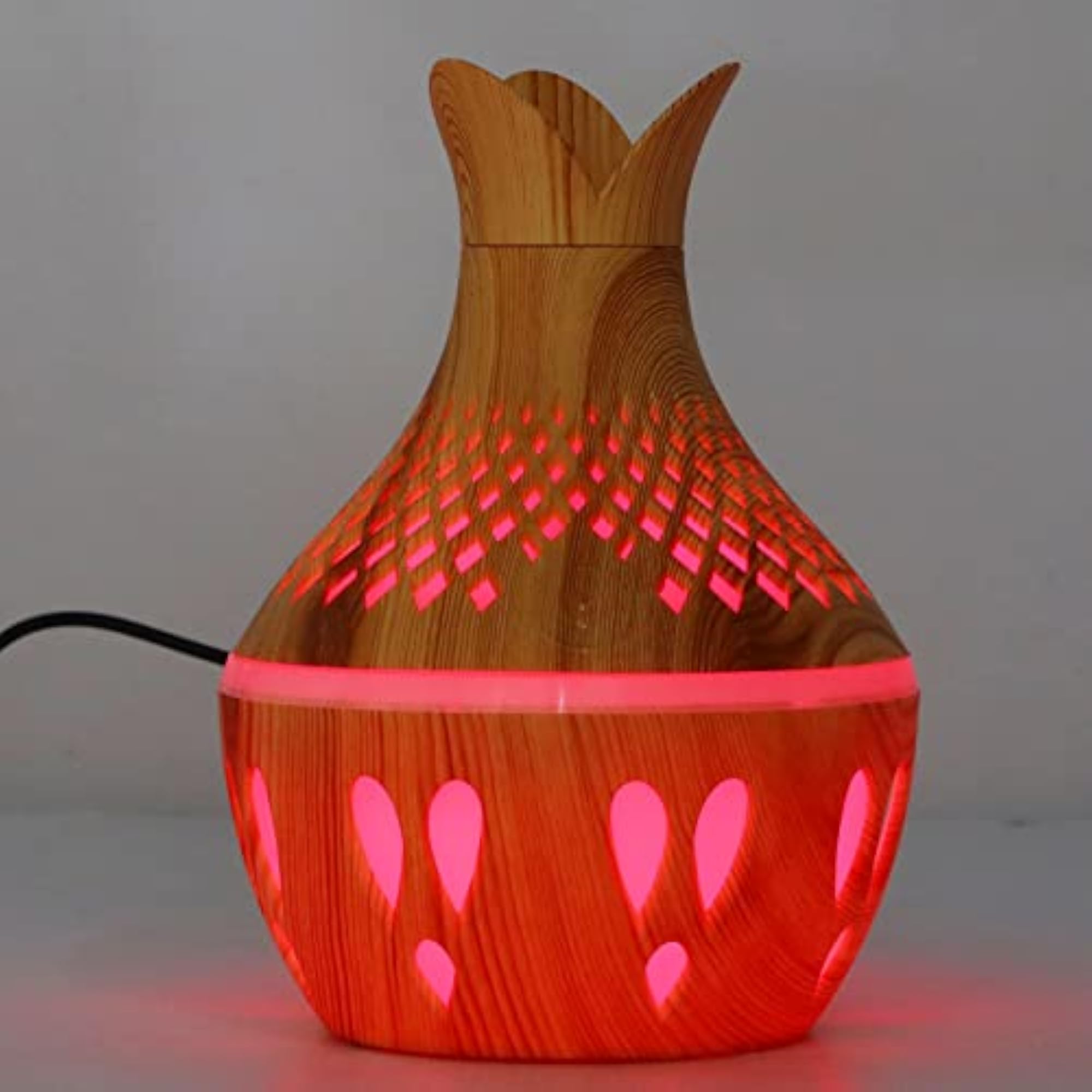 Wood Grain LED Light Aromatherapy Humidifier for Bedroom