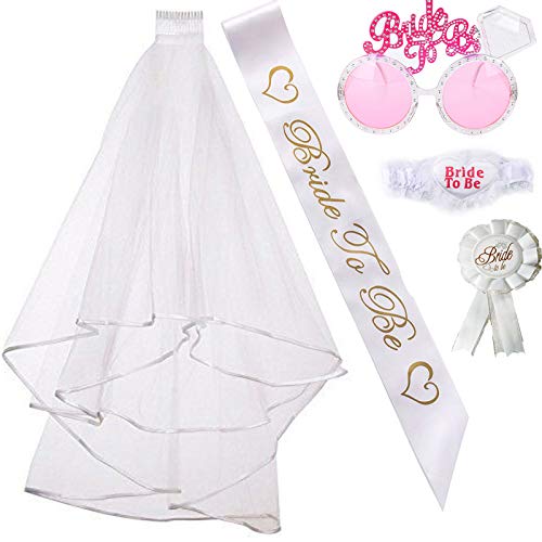 Kit Complet 36 Accessoires Enterrement Vie Jeune Fille - Écharpes, Voile, Diadème Et Photobooth