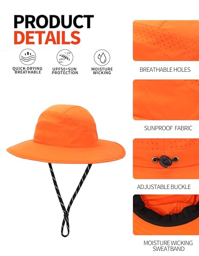 Sombrero de pesca transpirable unisex con ala ancha ajustable miniatura 3
