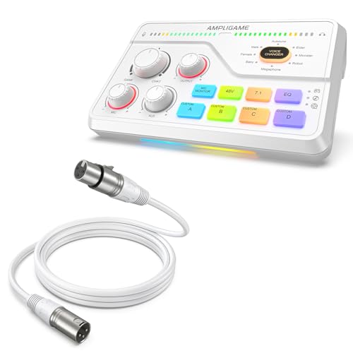 Image of FIFINE Gaming Audio Mixer and XLR Cable Bundle, Audio Setup with 7.1ch Surround Sound,RGB-Volume Control-3 EQ Modes and 10ft Male to Female XLR Cable for Streaming,Content Creator-SC8W+L9W