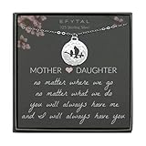 EFYTAL Mom Gifts, 925 Sterling Silver Mommy & Baby Bird Necklace for Mother & Daughter, Necklaces for Women, Best Birthday Gift Ideas, Pendant Mother's Jewelry For Her, Mothers Day