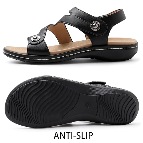 Flat Sandals For Women Dressy, Ankle Strap Arch Support Walking Comfortable Flats Open Toe Sandal4
