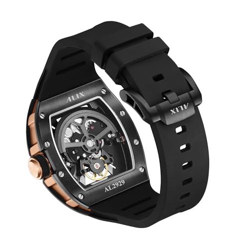 Image of ALIX AL2929 Skeleton Dial Men's Stainless Steel Case Automatic Mechanical Wristwatches 30M Waterproof Watches