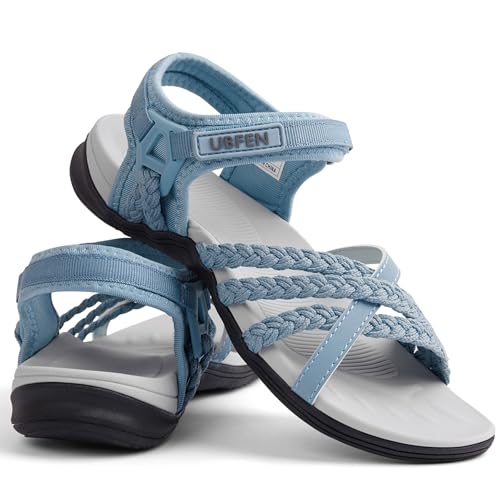 Image of UBFEN Womens Hiking Sandals Outdoors Water Sport Arch Support | Comfortable Adjustable Ankle Strap, Lightweight Suitable for Beach, Travel, Golf and Daily Wear