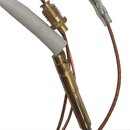 METER STAR Gas-Thermoelement für Außenheizung, 350 mm, Muttern für 8 mm Gasventil, zwei 4,8 mm breite flache quadratische Klemmen für Kippschalter