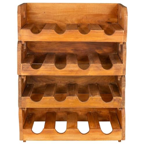 Set 4 soportes para botellas 16 botellas caoba miniatura 5