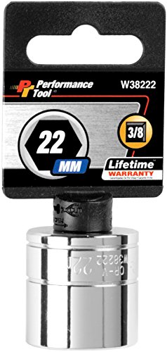 Performance Tool W38222 6-Point Socket, 3/8" Drive, 22Mm #TOP18