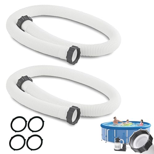 2 pezzi Tubo Piscina40cm, Tubo Flessibile per Piscine, Bianco di Ricambio per Pompa per Piscina, Riutilizzabile Filtrante per Piscina Ricambio per Pompa per Terra - Bianco