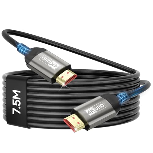 Nersligek 4K HDMI Kabel 7.5Meter, HDMI 2.0 Kabel mit ARC UHD HDR 3D High Speed 18Gbps Ethernet, HDMI Kabel f&uuml;r Soundbar Fernseher Blu-Ray Beamer Laptop TV PS4/PS5 Konsole PC Monitor